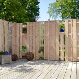 T&J Sichtschutzzaun AALBORG Vogelhaus 2-teilig 4