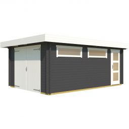 WEKA Doppelgarage 441 Holz graphitgrau 3