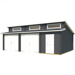 WEKA Doppelgarage 441 Holz graphitgrau 4