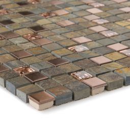 Kombimosaik Naturstein Metall Glas Perlmutt 3