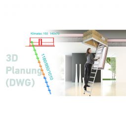 Wippro Dachbodentreppe Klimatec 160, U-Wert 7