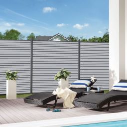 TraumGarten Rhombus-Sichtschutzzaun Rundum-Sorglos-Paket Rhombus Silber 4