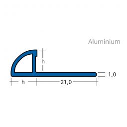 BLANKE Fliesenschiene Viertelkreis-Profil Aluminium Titan 3