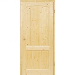 Kilsgaard Zimmertür mit Zarge Set Typ 02/02-B Holz Kiefer lackiert einfach konfigurierbar, Profilzarge und Türblatt mit Eckkante aus Massivholz