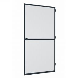 Windhager Insektenschutz Plus Rahmen Tür 100x210 cm Anthrazit Komplett-Tür mit Fiberglasgewebe, Schließfeder und Trittblech