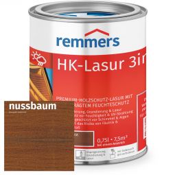 Remmers HK-Lasur 3in1 nussbaum RC-660 Hochwertige Holzlasur auf Lösemittelbasis - zuverlässiger Schutz vor Feuchtigkeit im Außenbereich