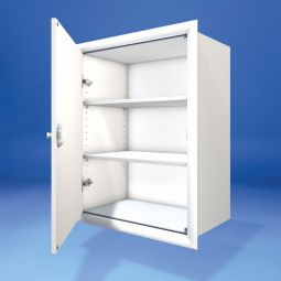 Wellhöfer Kniestocktüre mit Korpus, 2 Fachböden und PushLock-Verschluss weiß, ohne Griffbohrung, Korpustiefe: 40 cm