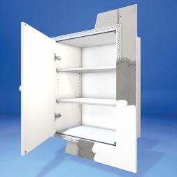 Wellhöfer Kniestocktüre mit Korpus, 2 Fachböden, wandbündige Ausführung weiß, Korpustiefe: 40 cm
