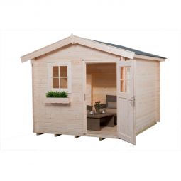 weka Gartenhaus Premium 28 FT naturbelassen Gartenhütte verschiedene Größen, Fichtenholz mit Wandstärke 28 mm