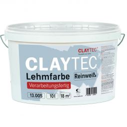 CLAYTEC Lehmfarbe Reinweiß 10L hell verarbeitungsfertig