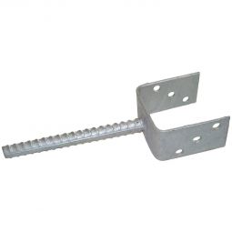 T&J Bodenanker Bodenanker mit Riffelstahldolle, stahlverzinkt, für Pfosten 9x9 cm – ideal für Vorgarten-, Terrassen- und Sichtschutzzäune bis 120 cm