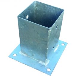 T&J Pfostenträger zum Aufschrauben Pfostenträger zum Aufschrauben, verzinkt, 15x15 cm Grundplatte, 10 mm Bohrung – für 9x9 cm Pfosten, ideal für feste Untergründe