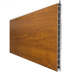 GroJa BasicLine Premium Steckzaun Sichtschutzzaun Golden Oak Einzelprofil Sichtschutz Steckzaun Lamellenzaun Aus hochwertigem Kunststoff, mit PVC-Dekorfolie veredelt, viele Kombinationsmöglichkeiten, 180x28,4x1,9 cm