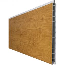 GroJa BasicLine Premium Steckzaun Sichtschutzzaun Asteiche Natur Einzelprofil Sichtschutz Steckzaun Lamellenzaun Aus hochwertigem Kunststoff, mit PVC-Dekorfolie veredelt, viele Kombinationsmöglichkeiten, 180x28,4x1,9 cm