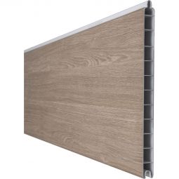 GroJa BasicLine Premium Steckzaun Sichtschutzzaun Sheffield Oak Einzelprofil Sichtschutz Steckzaun Lamellenzaun Aus hochwertigem Kunststoff, mit PVC-Dekorfolie veredelt, viele Kombinationsmöglichkeiten, 180x28,4x1,9 cm