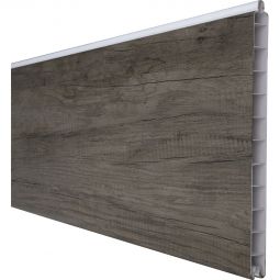 GroJa BasicLine Premium Steckzaun Sichtschutzzaun Monument Oak Einzelprofil Sichtschutz Steckzaun Lamellenzaun Aus hochwertigem Kunststoff, mit PVC-Dekorfolie veredelt, viele Kombinationsmöglichkeiten, 180x28,4x1,9 cm