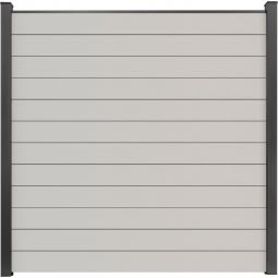 GroJa BasicLine schmal PVC-Steckzaun Sichtschutzzaun Weiss Sichtschutz Steckzaun Lamellenzaun Bausatz aus 12 schmalen Füllungen, Stahlverstärkungen, Abschlussprofil und 2 Distanzstücken, 180x180x1,9 cm