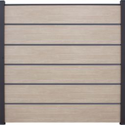 GroJa BasicLine Premium Steckzaun Sichtschutzzaun Sheffield Oak Sichtschutz Steckzaun Lamellenzaun Bausatz aus 6 Füllungen, 5 Lisenen, Distanzstücken und Abschlussprofil, 180x180x1,9 cm
