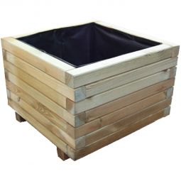 T&J Pflanzkübel MAX 4-eck mit Folieneinsatz KDI grün Blumenkübel aus Kiefern/Fichtenholz, druckimprägniert grün, Kanthölzer 45x45 mm, inklusive Folieneinsatz