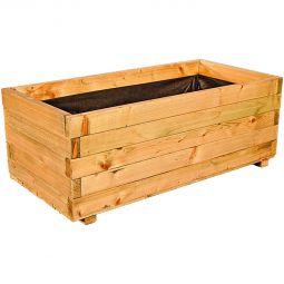 T&J Pflanzkübel HANS Rechteck inklusive Pflanzfolie KDI grün Aus Kiefer/Fichte gefertigt, druckimprägniert grün, Kanthölzer 45x45 mm, inklusive Folieneinsatz, rechteckig