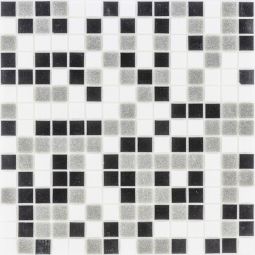 Wellker Glasmosaik Black Grey White 32,6x32,6 cm Mosaikfliesen 4 mm vielseitig einsetzbar