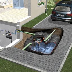 GRAF Platin Hausanlage Eco-Plus Zisterne Regenwassertank verschiedene Tankgrößen, inkl. Zubehör