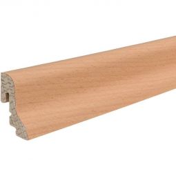 HARO Stecksockelleiste Buche geschwungen Fußleisten 2500x19x39 mm, Buche furniert, matt versiegelt, mit Kabelführung