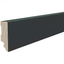 HARO Stecksockelleiste Cube schwarz strong foliert Fußleisten Massivholzleiste 16x58 mm, matt-schwarz foliert, moderne Cube-Optik, pflegeleicht und robust