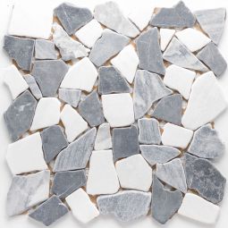 Wellker Natursteinmosaik Recife Grey / Marquina 30,5x30,5 cm Mosaikfliesen vielseitig einsetzbar