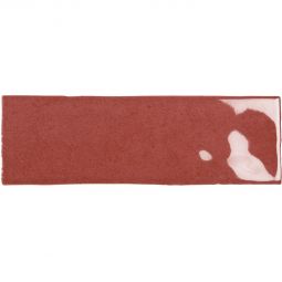 Wellker Wandfliese Nolita Rot glasiert glänzend Rundkante 6,5x20 cm Stärke 9 mm auch als Muster erhältlich