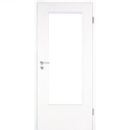 Kilsgaard Zimmertür mit Lichtausschnitt/Glas Weiß lackiert Lamikor Typ 43/LA Rundkante Robuste CPL Oberfläche, naturähnliche Optik, besonders pflegeleicht, äußerst kratz- und stoßfest