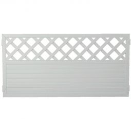 T&J Gartenzaun LIGHTLINE mit Dekorgitter Kunststoffzaun weiß LIGHTLINE Gartenzaun 180x90 cm, weißer Fensterkunststoff, mit Dekorgitter, Nut- und Federprofil, inkl. Zaunhalter – pflegeleicht & langlebig