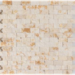 Wellker Natursteinmosaik Jaen Marmor Sunny Beige spaltrau 32x32 cm Mosaikfliesen vielseitig einsetzbar