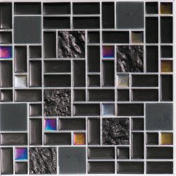 Wellker Glasmosaik Black Rainbow Multiformat 30x30 cm Mosaikfliesen 8 mm vielseitig einsetzbar