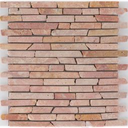 Wellker Natursteinmosaik Arauca Red Travertino getrommelt 30,5x30,5 cm Mosaikfliesen vielseitig einsetzbar