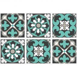 Windhager Fliesenaufkleber Odeon 15x15 cm Fliesenfolie Wasserfest, hitzebeständig und flexibel bis zu 30 Tage neu positionierbar