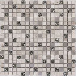 Kombimosaik Naturstein Metall Glas Grau Marmor Gau Edelstahl 30x30 cm Mosaikfliesen 8 mm auch als Muster erhältlich