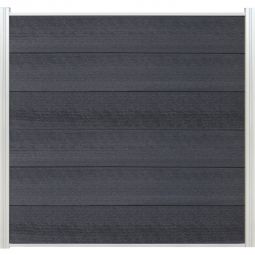 Wellker Sichtschutzzaun Steckzaunelement Cora Line Set WPC anthrazit Sichtschutz Steckzaun Pflegeleichter Sichtschutz aus WPC mit UV-beständiger Coex-Oberfläche, inkl. Aluminiumleisten für einfache Steckmontage