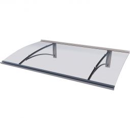gutta Pultvordach PT-G Edelstahloptik Dach 160 cm breit, Aluminiumrahmen mit klarem Acrylglas











