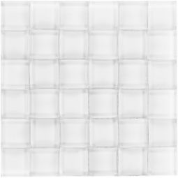 Wellker Glasmosaik 3D White 25,6x25,6 cm Mosaikfliesen 8 mm vielseitig einsetzbar