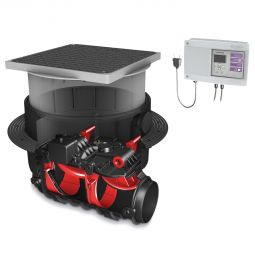 KESSEL Rückstauautomat Staufix-FKA-Komfort Unterflurinstallation Modulset für fäkalienhaltiges Abwasser Modulset zum Einbau in die Bodenplatte mit schwarzer Abdeckung
