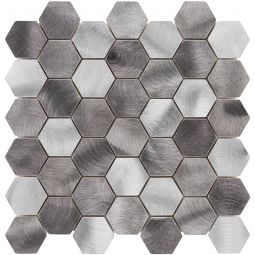 Metallmosaik Silver Hexagon 30x30 cm Mosaikfliesen auch als Muster erhältlich