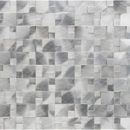 Wellker Metallmosaik Alu Silver 3D 30x31,5 cm Mosaikfliesen vielseitig einsetzbar