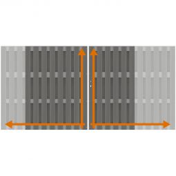 TraumGarten Doppeltor auf Maß Sichtschutzzaun JUMBO WPC Alu-Design Anthrazit/Alu Anthrazit Pulverbeschichteter Edelstahlrahmen mit senkrechten WPC-Lamellen, Alu-Querriegel und kompletter Tortechnik bis 360x180 cm