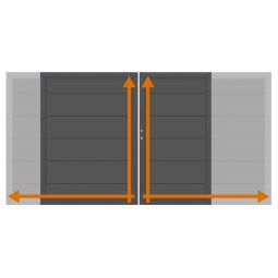 TraumGarten Doppeltor auf Maß Sichtschutzzaun SYSTEM ALU XL Anthrazit Stabiler Edelstahlrahmen mit Aluminium-Laibung, maßgefertigt, wetterfest, wartungsfrei, inkl. Beschlagsatz und Einsteckschloss