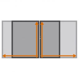TraumGarten Doppeltor auf Maß Sichtschutzzaun SYSTEM BOARD Titangrau Beschichteter Edelstahlrahmen mit Aluminium-Laibung, Aluverbund-Füllung, pflegeleicht, maßgefertigt, inkl. Schloss, Beschlagsatz, Bodenschieber