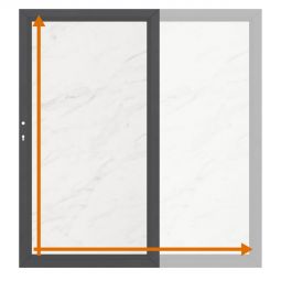 TraumGarten Einzeltor auf Maß Sichtschutzzaun SYSTEM BOARD Marmor Weiß Maßgefertigtes Tor mit durchgehender APC-Füllung (Aluminium-Verbundplatte), sehr stabil, wetterfest, schlag- & bruchfest, Alu-Rahmen