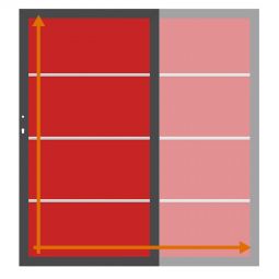TraumGarten Einzeltor auf Maß Sichtschutzzaun SYSTEM BOARD XL Rot Maßgefertigtes Tor mit waagerechten APC-Platten (Aluminium-Verbundplatten), extrem stabil, wetterfest, schlagfest, pflegeleicht, Aluminium-Rahmen