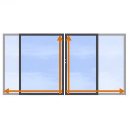 TraumGarten Doppeltor auf Maß Glassichtschutz SYSTEM GLAS KLAR Doppeltor mit pulverbeschichtetem Edelstahlrahmen, eloxiertem Aluminium, klarem Sicherheitsglas, inkl. Schloss, Beschlagsatz & Bodenschieber