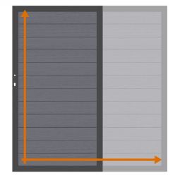 TraumGarten Einzeltor auf Maß Sichtschutzzaun SYSTEM WPC CLASSIC Anthrazit Maßgefertigtes WPC-Tor, 150x20 mm Classic-Lamellen, pulverbeschichteter Alu-Rahmen, witterungsbeständig, pflegeleicht, variable Größe